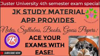 Cluster University 4th Sem Study Material 2025  Latest Notes Syllabus Guess Papers [upl. by Tartan]