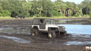 STOCK SERIES WHITE JEEP WITH DOT TIRES HAVING A BLAST AT PLANT BAMBOO TRUCKS GONE WILD 2024 [upl. by Giulio]