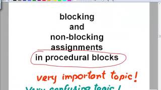 Front End VLSI 2015 Concept of Blocking and Non Blocking Classroom L7 [upl. by Littman]