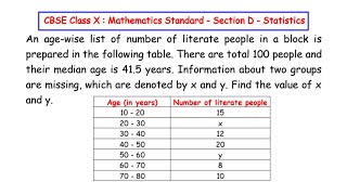 An agewise list of number of literate people in a block is prepared in the following  Statistics [upl. by Felicia]