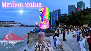 MERLION STATUE  SKYLINE VIEW  MERLION PARK  FULL WALK TOUR OF MARINA BAY SANDS TO MERLION [upl. by Eilahs430]