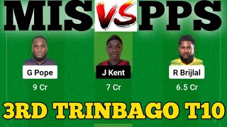 MIS vs PPS  PPS vs MIS Prediction  MIS VS PPS 3RD TrinBago T10 Blast Match [upl. by Aynosal]