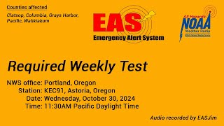 EAS 1018 NWR Required Weekly Test Oct 30 2024 1130AM PDT [upl. by Anniala236]