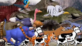 Animal stampede running animals elephant dinosaur stampede cat animals stampede dinosaur cow [upl. by Alyson]