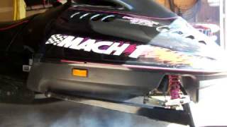 1995 Skidoo Mach 1 670 Twin Pipes MBRP Can [upl. by Ainatit257]