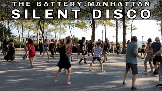 Silent Disco Silent Dance Headphone Party Mobile Clubbing The Battery Manhattan New York City [upl. by Ardnasal]