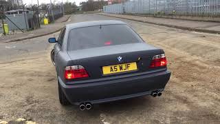 E38 740i Powerflow Catback Straight Pipe exhaust  Rev and Acceleration [upl. by Fabiola]