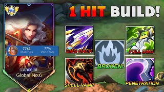 TOP SUPREME LANCELOT PERFECT ONE SHOT BUILD IN RANK  NEW LANCELOT BUILD AND EMBLEM 2024 🔥 [upl. by Asirral]