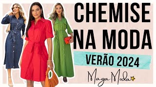 🔴COMO USAR VESTIDO CHEMISE NO VERÃO 2023  2024 Maga Moda [upl. by Inalel549]