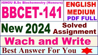 BBCET 141 solved assignment 2024 in English  bbcet 141 solved assignment 202324  bbcet141 2024 [upl. by Gurolinick]