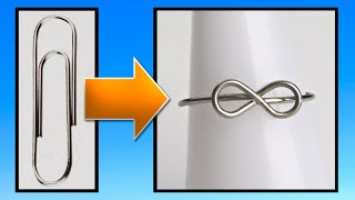 Infinity Symbol Paperclip Ring Tutorial Easy Jewelry Making DIY [upl. by Vanni954]