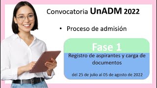 Proceso Admisión UnADM 2022 FACE 1 Registro y carga de documentos [upl. by Llerrah840]