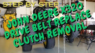 John Deere X320 Drive Belt Replacement [upl. by Latvina]