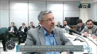 Antônio Palocci deixa sede da Polícia Federal em Curitiba  SBT Brasil 291118 [upl. by Ettevroc]