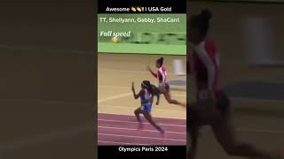 Awesome 100 meter relay USA olympics 2024 shorts reels [upl. by Anuahsed]