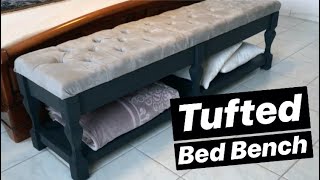 DIY Tufted Bed Bench [upl. by Trepur804]