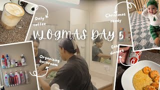 Vlogmas Day 5 🎄 Bathroom GlowUp Mom Life amp Easy Dinner Ideas [upl. by Aikel]