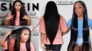 START TO FINISH  SHEIN 40 inch Wig Install Adding Bundles Plucking Bleaching [upl. by Nrubliw]