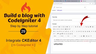 29 Integrate CKEditor 4 in CodeIgniter 4 [upl. by Gwenora]