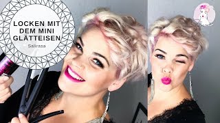 Locken für ganz kurze Haare  Kurzhaarfrisur locken mit dem Mini Glätteisen by Salirasa [upl. by Itirp]