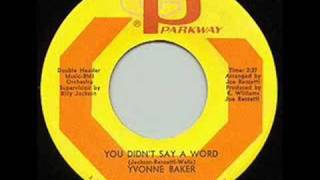 Yvonne Baker  You Didnt Say a Word  1966 [upl. by Laenej]