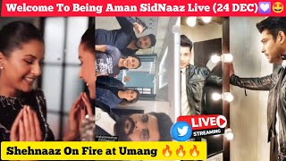 24 DEC Shehnaaz Gill On Fire at Umang 🔥🔥🤩🎄⛄ Being Aman SidNaaz Fans Live 💫 [upl. by Edd]