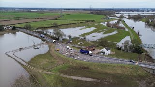 Flood Update Dunham Bridge River Trent 12th January 2024 By Drone [upl. by Dorelia]