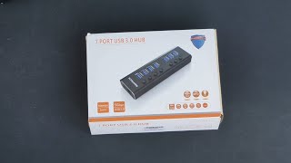 7 Port USB 3 0 HUB Extension RSHTECH drive Unboxing Test and Review [upl. by Augustin]