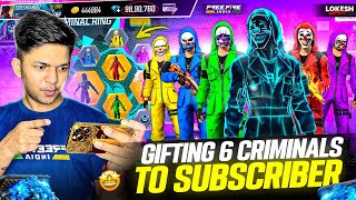 Gifting My Subscriber 7 Rare Criminals Bundles  RIP 30000 Diamonds 💎  Free Fire [upl. by Yenahteb]