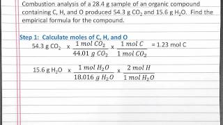 CHEMISTRY 101 Finding Empirical Formula Using Combustion Analysis for a Compound with C H O [upl. by Allegra123]