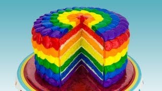 Rainbow Cake How to Make a Rainbow Cake by Cookies Cupcakes and Cardio [upl. by Arol709]