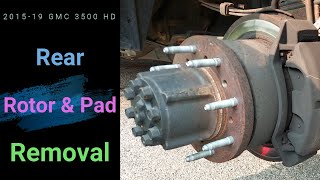 201519 GMC 3500HD Rear Rotor removal and Brake pads [upl. by Ainaj]