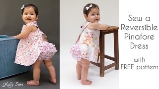 How to Sew a Criss Cross Pinafore Baby Girl Dress [upl. by Alpert]