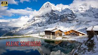 Kleine Scheidegg Switzerland  Jungfraujoch  when winter meets summer [upl. by Aratihc]