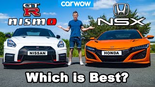 Honda NSX vs Nissan GTR NISMO review with 060mph 14mile  brake test [upl. by Av]