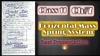 CLASS 11  CH7  HORIZONTAL MASS SPRING SYSTEM  BEST PRESENTATION  SAWAL O JAWAB STUDIO [upl. by Iznyl]