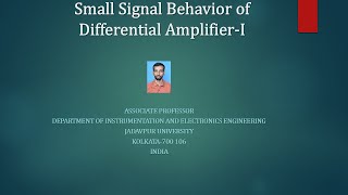 Small signal behavior of differential amplifierI [upl. by Aloin538]