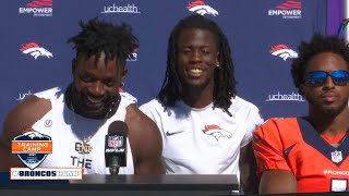 Jerry Jeudy Melvin Gordon and KJ Hamler discuss joint practices offenses performance [upl. by Eenet]