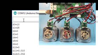 Basic setup ArduinoUNO  CNC SHIELD  GRBL  3 X DVD Drive steppers [upl. by Ovida]