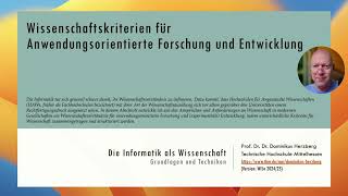 Wissenschaftskriterien für Anwendungsorientierte Forschung und Entwicklung [upl. by Benildis]