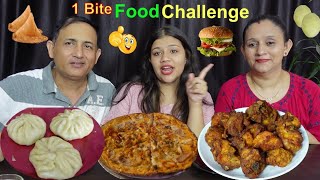 1 BITE FOOD EATING CHALLENGE ll BIG BITE EATING COMPETITION BudaBudiVlogs [upl. by Eedna]