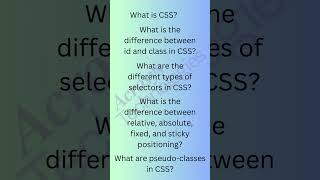 Html Css Interview Quesitons [upl. by Namyh]