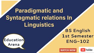 Paradigmatic and Syntagmatic Relations in Linguistics  Explained In Urdu 1st Semester  BSEnglish [upl. by Nabatse]