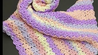 Crochet Quick EASY baby Blanket NO BORDER needed THIS Builds its own borders [upl. by Eniamaj570]