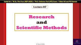 Research and Scientific Method  Research Methodology by Dr Pooja Kakde SRTMUN EnglishMarathi [upl. by Genevieve50]