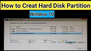 How to Create hard disk Partition window 10  Hard drive Partition  SSD Partition [upl. by Pillsbury260]