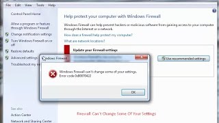 Repair quotwindows Firewall Cant Change some of your settings Error Code 0x80070422quot [upl. by Longawa18]