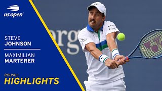 Steve Johnson vs Maximilian Marterer Highlights  2021 US Open Round 1 [upl. by Lilia]