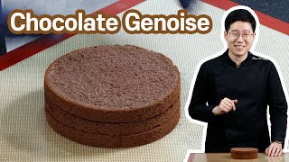 Foolproof Chocolate Genoise Recipe  Secrets tips amp tricks  Pastry 101 [upl. by Chae]