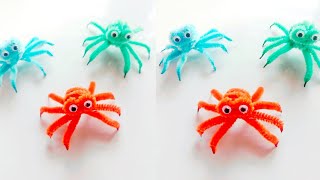 Halloween craft  easy spider craft  itsy bitsy spider  insy winsy spider 🕷  five creepy spiders [upl. by Parrnell]